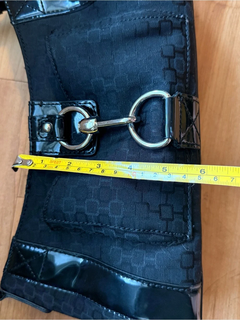 Nine West Black Shoulder Bag with Gloss Accents